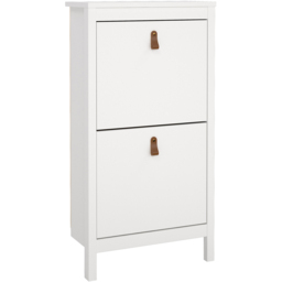 Florence Barcelona 2 Flip Down Doors White Shoe Cabinet - Size: 24 x 53 x 102cm - Wilko - thumbnail 3