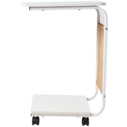 Living and Home White C-Shape Side Table with Lockable Castors - Size: 61 x 40 x 30cm - Wilko - thumbnail 4