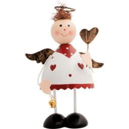 St Helens White Coat Metal and Wood Angel - Size: 145 x 95 x 95cm - Wilko