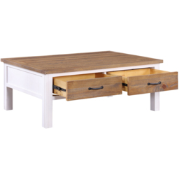 Baumhaus 4 Drawer Splash of White Wooden Coffee Table - Wilko - thumbnail 4