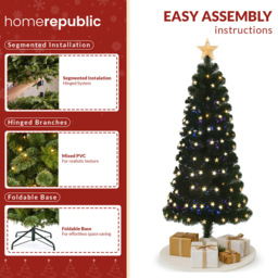 Noel Square Pre Lit LED Artificial Xmas Tree 1.9ft - Size: 2ft - Green - Wilko - thumbnail 5