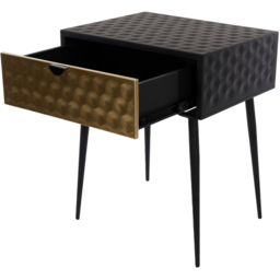 Core Products Jupiter Single Drawer Gold and Black Metal Bedside Cabinet - Wilko - thumbnail 5