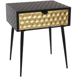 Core Products Jupiter Single Drawer Gold and Black Metal Bedside Cabinet - Wilko - thumbnail 3