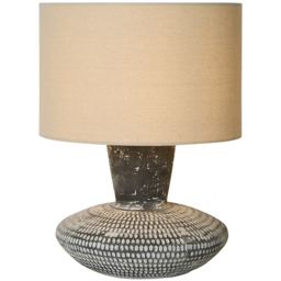 Lighting Collection Conway Black Embossed Finish Table Lamp - Size: 34 x 32 x 32cm - Grey, Black and White - Wilko - thumbnail 4
