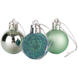 Shatchi 3cm Turquoise Shatterproof Christmas Baubles 12 Pack - Blue - Wilko - thumbnail 3