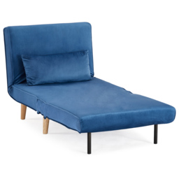 Home Detail Kendal Single Sleeper Blue Velvet Chair Bed - Wilko - thumbnail 3