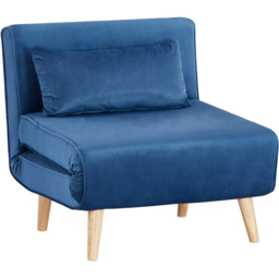 Home Detail Kendal Single Sleeper Blue Velvet Chair Bed - Wilko - thumbnail 4