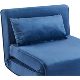 Home Detail Kendal Single Sleeper Blue Velvet Chair Bed - Wilko - thumbnail 7