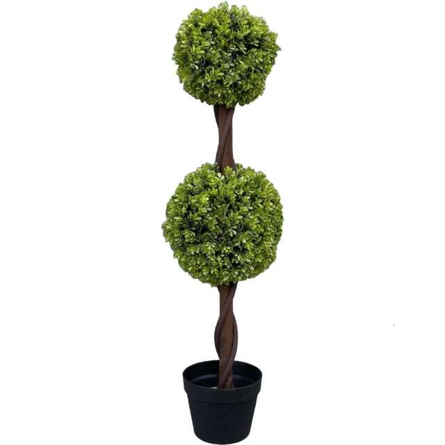Leaf Green Double Ball Artificial Tree 90cm - Size: 90 x 25 x 25cm - Wilko - image 1