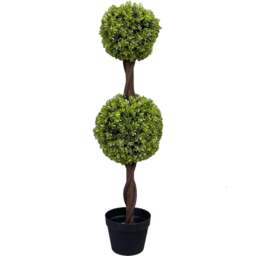 Leaf Green Double Ball Artificial Tree 90cm - Size: 90 x 25 x 25cm - Wilko - thumbnail 1