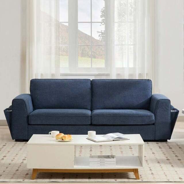 Matilda 3 Seater Blue Sofa - Wilko - image 1