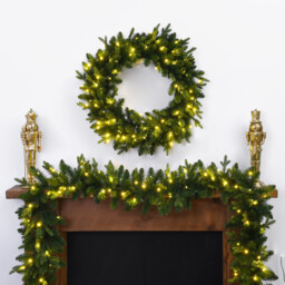 Set of LED Wreath and Garland Green - Amber Charm - Wilko - thumbnail 3