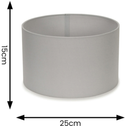 ValueLights Reni Grey Fabric Small Drum Shade - Size: 25 x 15 x 25cm - Wilko - thumbnail 7