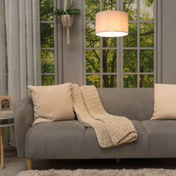 ValueLights Reni Grey Fabric Small Drum Shade - Size: 25 x 15 x 25cm - Wilko - thumbnail 5