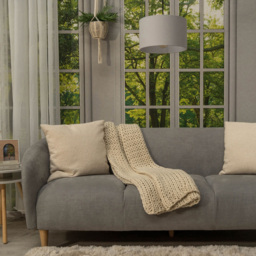 ValueLights Reni Grey Fabric Small Drum Shade - Size: 25 x 15 x 25cm - Wilko - thumbnail 6
