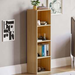 VIDA DESIGNS Oxford Oak 4 Shelf Cube Bookcase - Brown - Wilko - thumbnail 1