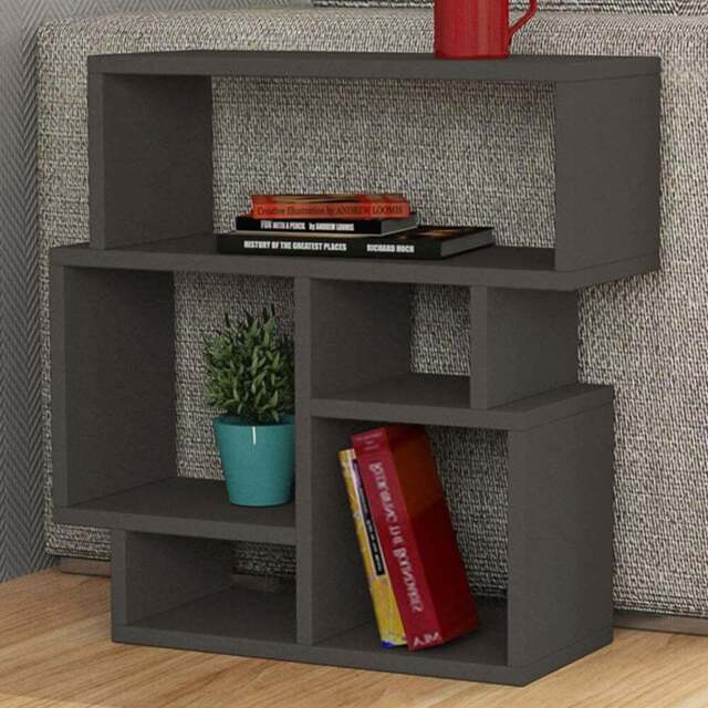 Decortie Karma 5 Shelf Anthracite Modern Side End Table - Size: 60.5 x 59 x 22cm - Black - Wilko - image 1