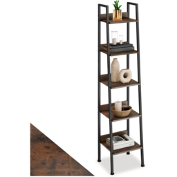 tectake 5 Shelf Dark Wood Shelving Unit 31.5 x 35.5 x 170.5cm - Brown - Wilko - thumbnail 3