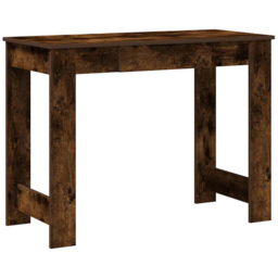 vidaXL Large Desk Smoked Oak - Size: 75 x 100 x 45cm - Brown - Wilko - thumbnail 3