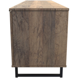 Crowndale Hong Kong Ready Assembled 2 Door Single Drawer Vintage Oak Media Unit - Size: 40 x 145 x 62cm - Wood - Wilko - thumbnail 5