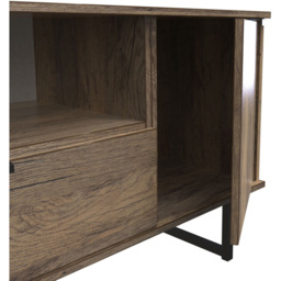 Crowndale Hong Kong Ready Assembled 2 Door Single Drawer Vintage Oak Media Unit - Size: 40 x 145 x 62cm - Wood - Wilko - thumbnail 7