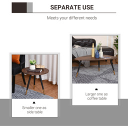 Portland Brown Nest of Tables Set of 2 - Size: 96 x 50 x 43cm - Wilko - thumbnail 7
