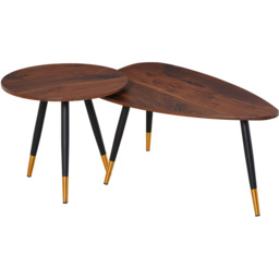 Portland Brown Nest of Tables Set of 2 - Size: 96 x 50 x 43cm - Wilko - thumbnail 3