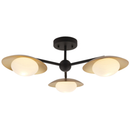 Merano Tivoli Gold and Dark Bronze 3 Light Ceiling Semi Flush - Size: 59 x 59 x 23.3cm - Wilko - thumbnail 4