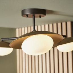 Merano Tivoli Gold and Dark Bronze 3 Light Ceiling Semi Flush - Size: 59 x 59 x 23.3cm - Wilko - thumbnail 5