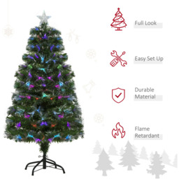 Everglow Fiber Optic LED Pre-Lit Green Artificial Christmas Tree 4ft - Wilko - thumbnail 5