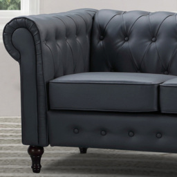 Richland 3 Seater Grey Leather Sofa - Artemis Home - Wilko - thumbnail 3