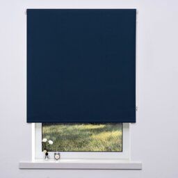 Plain Blackout Blinds Evening Blue 180cm - Wilko - thumbnail 1