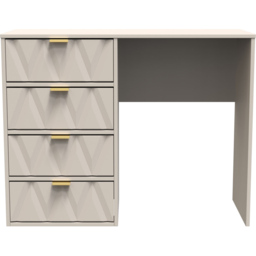Crowndale Diamond Ready Assembled 4 Drawer Vanity Desk Matt Kashmir - Size: 40 x 97 x 76cm - Cream - Wilko - thumbnail 3