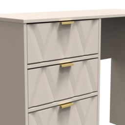Crowndale Diamond Ready Assembled 4 Drawer Vanity Desk Matt Kashmir - Size: 40 x 97 x 76cm - Cream - Wilko - thumbnail 6