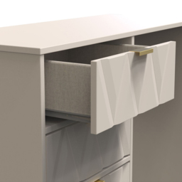 Crowndale Diamond Ready Assembled 4 Drawer Vanity Desk Matt Kashmir - Size: 40 x 97 x 76cm - Cream - Wilko - thumbnail 7