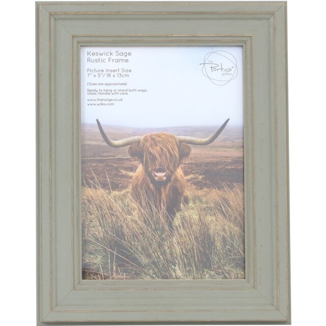 Keswick Sage Rustic Frame - Sage/7x5in - Size: 7 x 5 Inch - The Port. Co Gallery - Wilko - image 1