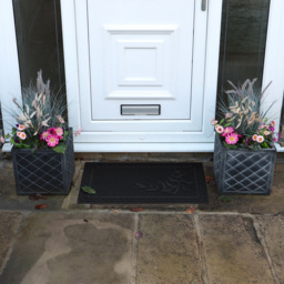 JVL Foliage Rubber Scraper Door Mat Runner 40 x 70cm - Size: 46 x 76cm - Black - JVL Homewares - Wilko - thumbnail 3