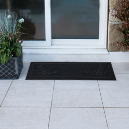 JVL Foliage Rubber Scraper Door Mat Runner 40 x 70cm - Size: 46 x 76cm - Black - JVL Homewares - Wilko - thumbnail 4