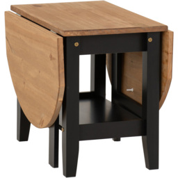 Seconique Santos Single Shelf Drop Leaf Black Distressed Waxed Pine Coffee Table - Wilko - thumbnail 4