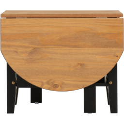 Seconique Santos Single Shelf Drop Leaf Black Distressed Waxed Pine Coffee Table - Wilko - thumbnail 5