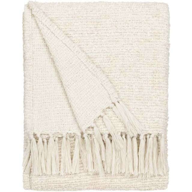 Yard Candar Ecru Textured Boucle Throw - Size: 170 x 130 x 1cm - Cream - Wilko - image 1