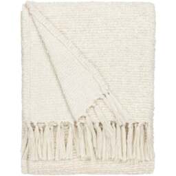 Yard Candar Ecru Textured Boucle Throw - Size: 170 x 130 x 1cm - Cream - Wilko - thumbnail 1