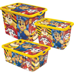 Paw Patrol Storage Box 3 Piece - Size: 27 x 29 x 39cm - Multi - Wilko