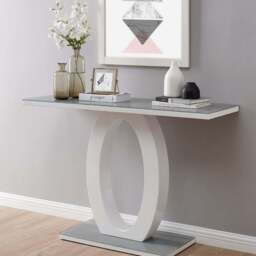 Furniture Box Lucia Grey and White Halo Console Table - Size: 120 x 40 x 80cm - Multi - Furniturebox - Wilko - thumbnail 7