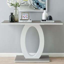 Furniture Box Lucia Grey and White Halo Console Table - Size: 120 x 40 x 80cm - Multi - Furniturebox - Wilko - thumbnail 1