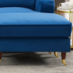 Woodbury 3 Seater Blue Velvet U Shape Corner Sofa - Artemis Home - Wilko - thumbnail 4