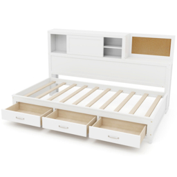Costway Single 3 Drawer Daybed Frame - White - Wilko - thumbnail 3