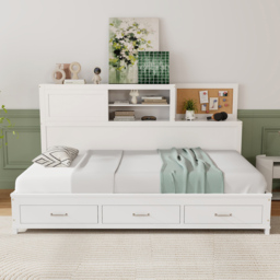 Costway Single 3 Drawer Daybed Frame - White - Wilko - thumbnail 5