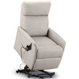 Julian Bowen Helena Pebble Faux Leather Riser Recliner Chair - Size: Single - Cream - Wilko - thumbnail 5