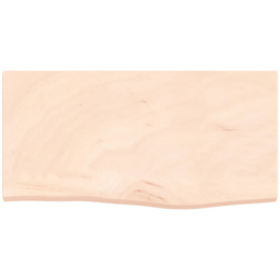 vidaXL 60 x 30 x 4cm Untreated Solid Oak Wood Wall Shelf - Size: 4 x 60 x 30cm - Brown - Wilko - thumbnail 4